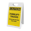 Caution: Forklift Trucks Operating Beyond This Point - A-Frame Sign