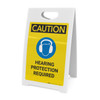 Caution: Hearing Protection Required With Graphic - A-Frame Sign Caution: Hearing Protection Required With Graphic - A-Frame Sign