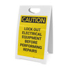 Caution: Lock Out Electrical Equipment Before Repairs - A-Frame Sign