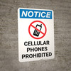 Notice: Cellular Phones Prohibited with Icon - Portrait Wall Sign Notice: Cellular Phones Prohibited with Icon - Portrait Wall Sign