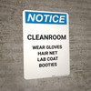 Notice: Cleanroom Wear PPE - Portrait Wall Sign Notice: Cleanroom Wear PPE - Portrait Wall Sign