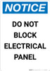 Notice: Do Not Block Electrical Panel - Portrait Wall Sign