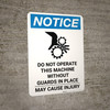 Notice: Do Not Operate This Machine - Portrait Wall Sign Notice: Do Not Operate This Machine - Portrait Wall Sign