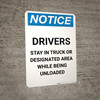 Notice: Drivers Restricted Truck Loading Dock Only No Exceptions - Portrait Wall Sign