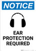 Notice: Ear Protection Required with Icon - Portrait Wall Sign