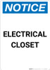 Notice: Electrical Closet - Portrait Wall Sign