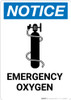 Notice: Emergency Oxygen with Icon - Portrait Wall Sign Notice: Emergency Oxygen with Icon - Portrait Wall Sign