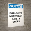Notice: Employees Must Wear Hard Hats - Portrait Wall Sign