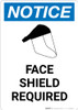 Notice: Face Shield Required with Graphic - Portrait Wall Sign Notice: Face Shield Required with Graphic - Portrait Wall Sign