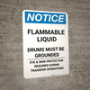 Notice: Flammable Gas Present No Open Flame No Smoking with Icons - Portrait Wall Sign