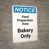 Notice: Food And Drink Only - Portrait Wall Sign