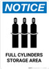 Notice: Full Cylinder Storage Area with Icon - Portrait Wall Sign Notice: Full Cylinder Storage Area with Icon - Portrait Wall Sign