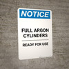 Notice: Full Cylinders Carbon Dioxide - Portrait Wall Sign