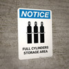 Notice: Full Cylinders Ready For Use - Portrait Wall Sign