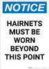 Notice: Hairnets Must Be Worn Beyond This Point - Portrait Wall Sign Notice: Hairnets Must Be Worn Beyond This Point - Portrait Wall Sign