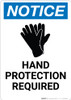 Notice: Hand Protection Required with Icon - Portrait Wall Sign