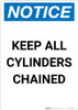 Notice: Keep All Cylinders Chained - Portrait Wall Sign