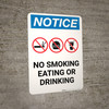 Notice: No Smoking No Eating No Drinking in This Area - Portrait Wall Sign