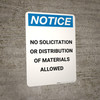 Notice: No Solicitation - Portrait Wall Sign