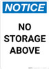 Notice: No Storage Above - Portrait Wall Sign