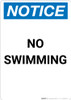 Notice: No Swimming - Portrait Wall Sign