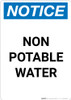 Notice: Non-Potable Water - Portrait Wall Sign