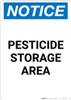 Notice: Pesticide Storage Area - Portrait Wall Sign