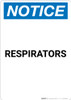 Notice: Respirators - Portrait Wall Sign