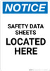 Notice: Safety Data Sheets Located Here - Portrait Wall Sign