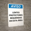 Notice: Safety Glasses Required In This Area - Portrait Wall Sign