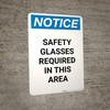 Notice: Safety Glasses Required No Open Toe Or Open Heel Shoes - Portrait Wall Sign