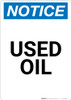 Notice: Used Oil - Portrait Wall Sign