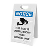 Notice: Barn Is Under 24 Hour Video Surveillance with Icon - A-Frame Sign