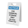Notice: Chemical Storage Only No Food Permitted - A-Frame Sign