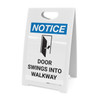 Notice: Door Swings Into Walkway with Icon - A-Frame Sign