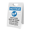Notice: Ear Plugs Must Be Worn In This Area with Icon - A-Frame Sign Notice: Ear Plugs Must Be Worn In This Area with Icon - A-Frame Sign