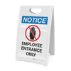 Notice: Employee Entrance Only with No Entry Hand Icon - A-Frame Sign