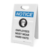 Notice: Employees Must Wear Hard Hats - A-Frame Sign Notice: Employees Must Wear Hard Hats - A-Frame Sign