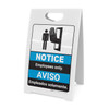 Notice: Employees Only Bilingual Spanish ANSI - A-Frame Sign