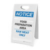 Notice: Food Preparation Area - Raw Meat Only - A-Frame Sign Notice: Food Preparation Area - Raw Meat Only - A-Frame Sign