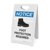 Notice: Foot Protection Required with Icon - A-Frame Sign