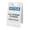 Notice: Full Propane Cylinders Ready for Use - A-Frame Sign Notice: Full Propane Cylinders Ready for Use - A-Frame Sign