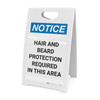 Notice: Hair and Beard Protection Required in This Area - A-Frame Sign Notice: Hair and Beard Protection Required in This Area - A-Frame Sign