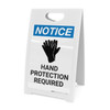 Notice: Hand Protection Required with Icon - A-Frame Sign Notice: Hand Protection Required with Icon - A-Frame Sign
