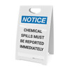 Notice: Chemical Spills Must be Reported Immediately - A-Frame Sign Notice: Chemical Spills Must be Reported Immediately - A-Frame Sign