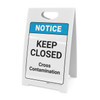 Notice: Keep Closed - Cross Contamination ANSI - A-Frame Sign