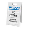 Notice: No Entry Without Permission - A-Frame Sign