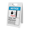 Notice: OSHA NEC Electrical Panel Regulations ANSI with Graphic - A-Frame Sign Notice: OSHA NEC Electrical Panel Regulations ANSI with Graphic - A-Frame Sign