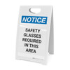 Notice: Safety Glasses Required In This Area - A-Frame Sign