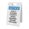 Notice: Safety Glasses Safety Shoes Required - A-Frame Sign